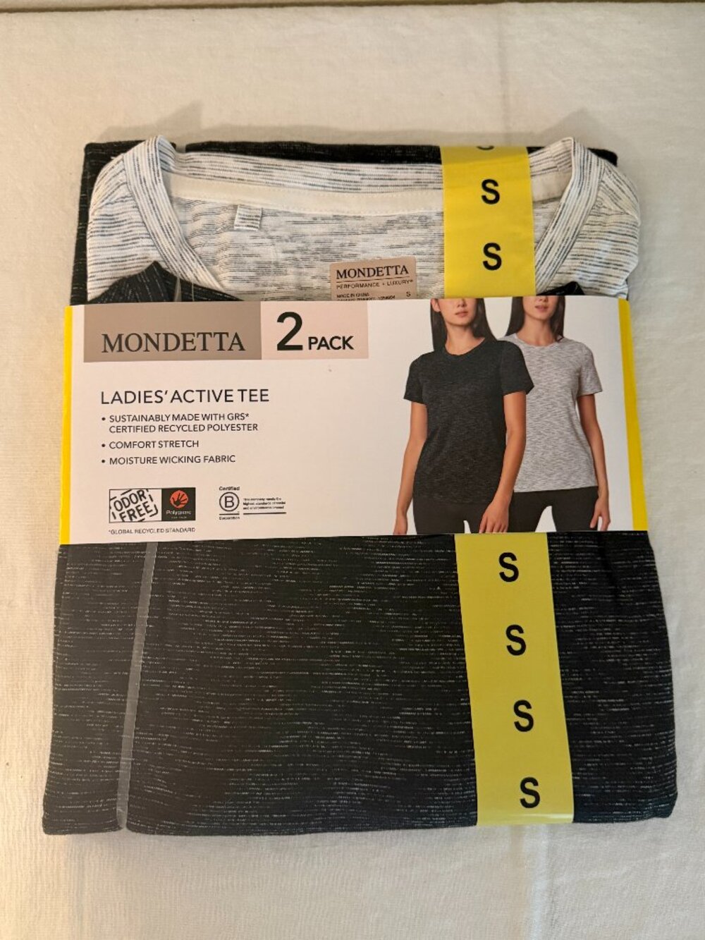 Mondetta Women's Performance Active Tee 2 Pack Size S Casual Comfy Stretch NEW